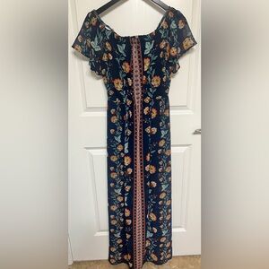 As U Wish long blue floral dress size S